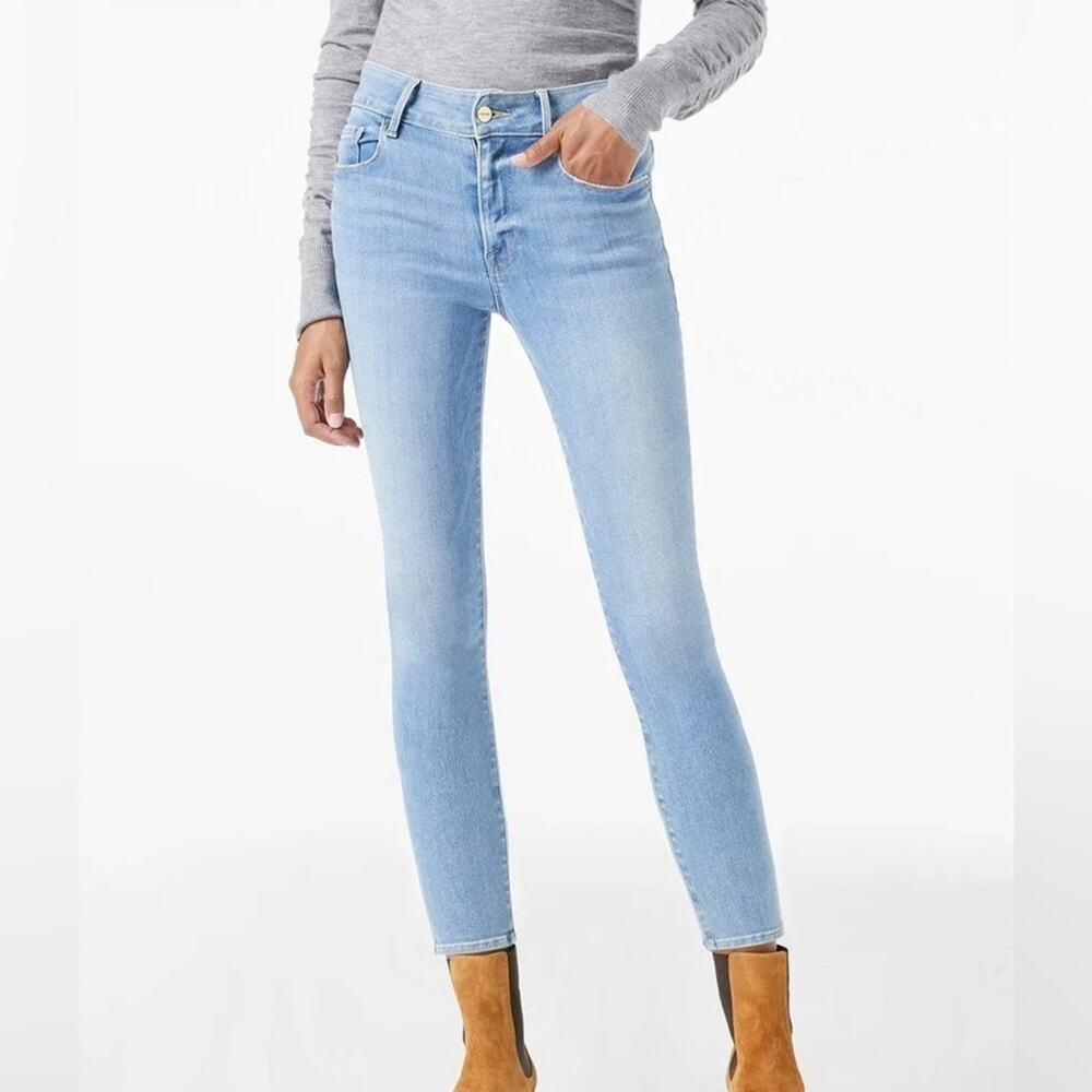 FRAME Denim Le One High Rise Organic Cotton Stretch Skinny Jeans Caspio Size 2
